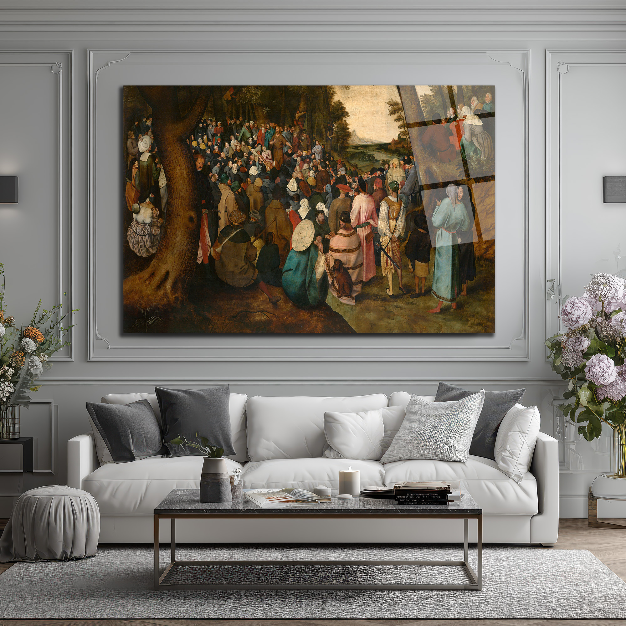 Bruegel Tarzı Kalabalık Vaaz Sahnesi Cam Tablo - Sanatsal Duvar Dekoru - Glazella Bruegel Tarzı Kalabalık Vaaz Sahnesi Cam Tablo - Sanatsal Duvar Dekoru - Glazella