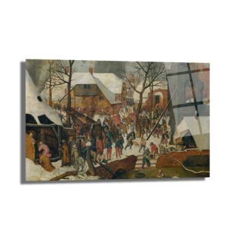 Bruegel Tarzı Kış Manzarası: Gizemli Işık Cam Tablo - Glazella Bruegel Tarzı Kış Manzarası: Gizemli Işık Cam Tablo - Glazella