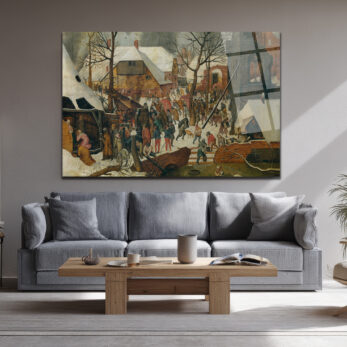 Bruegel Tarzı Kış Manzarası: Gizemli Işık Cam Tablo - Glazella Bruegel Tarzı Kış Manzarası: Gizemli Işık Cam Tablo - Glazella