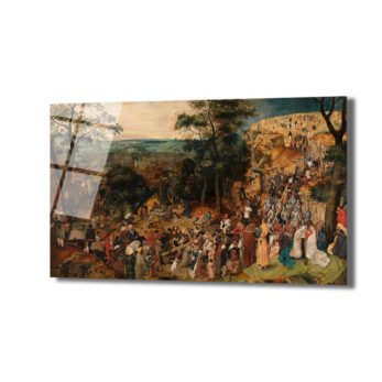 Bruegel Esintili Tarihi Kalabalık Sahne Cam Tablo - Glazella