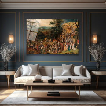 Bruegel Esintili Tarihi Kalabalık Sahne Cam Tablo - Glazella Bruegel Esintili Tarihi Kalabalık Sahne Cam Tablo - Glazella