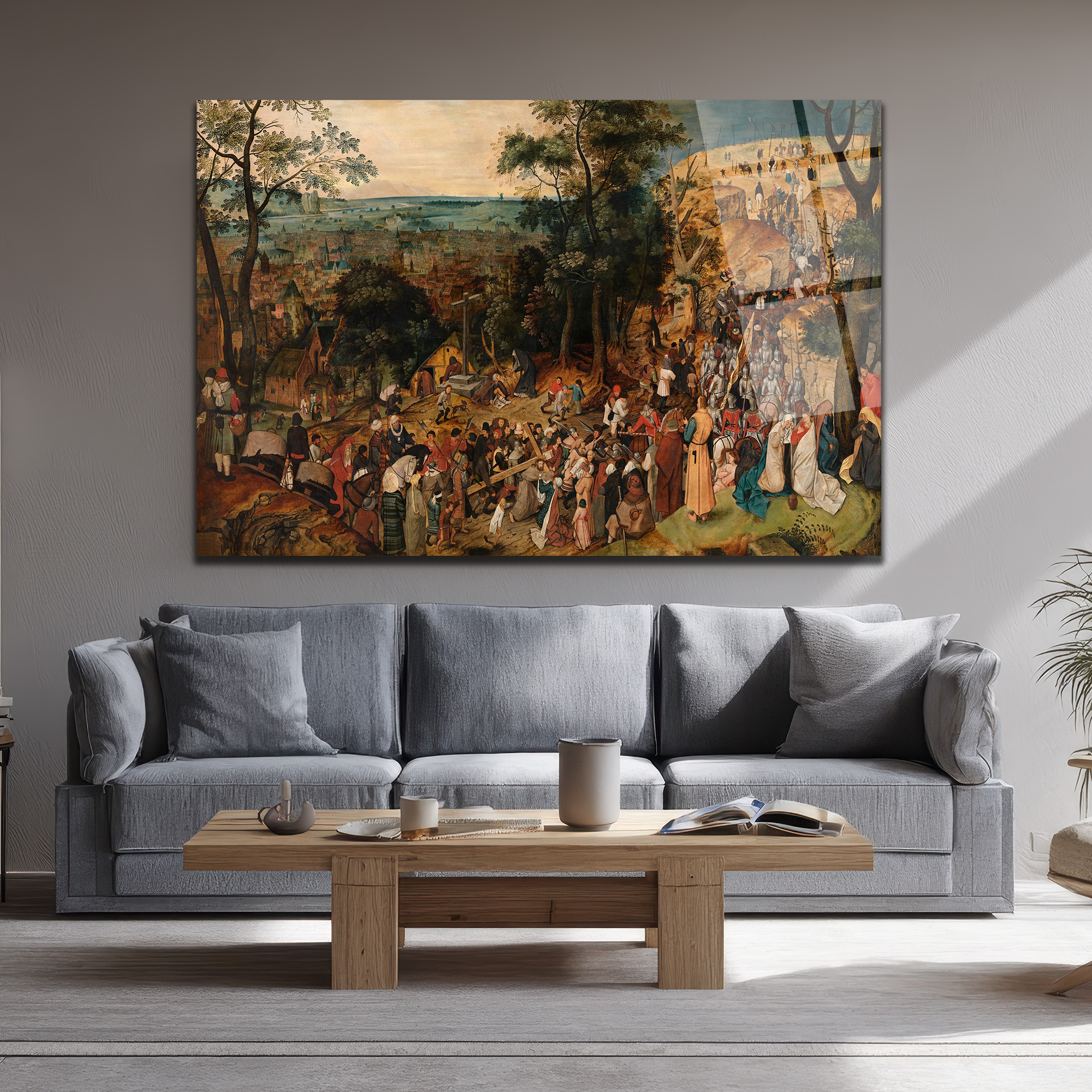 Bruegel Esintili Tarihi Kalabalık Sahne Cam Tablo - Glazella Bruegel Esintili Tarihi Kalabalık Sahne Cam Tablo - Glazella