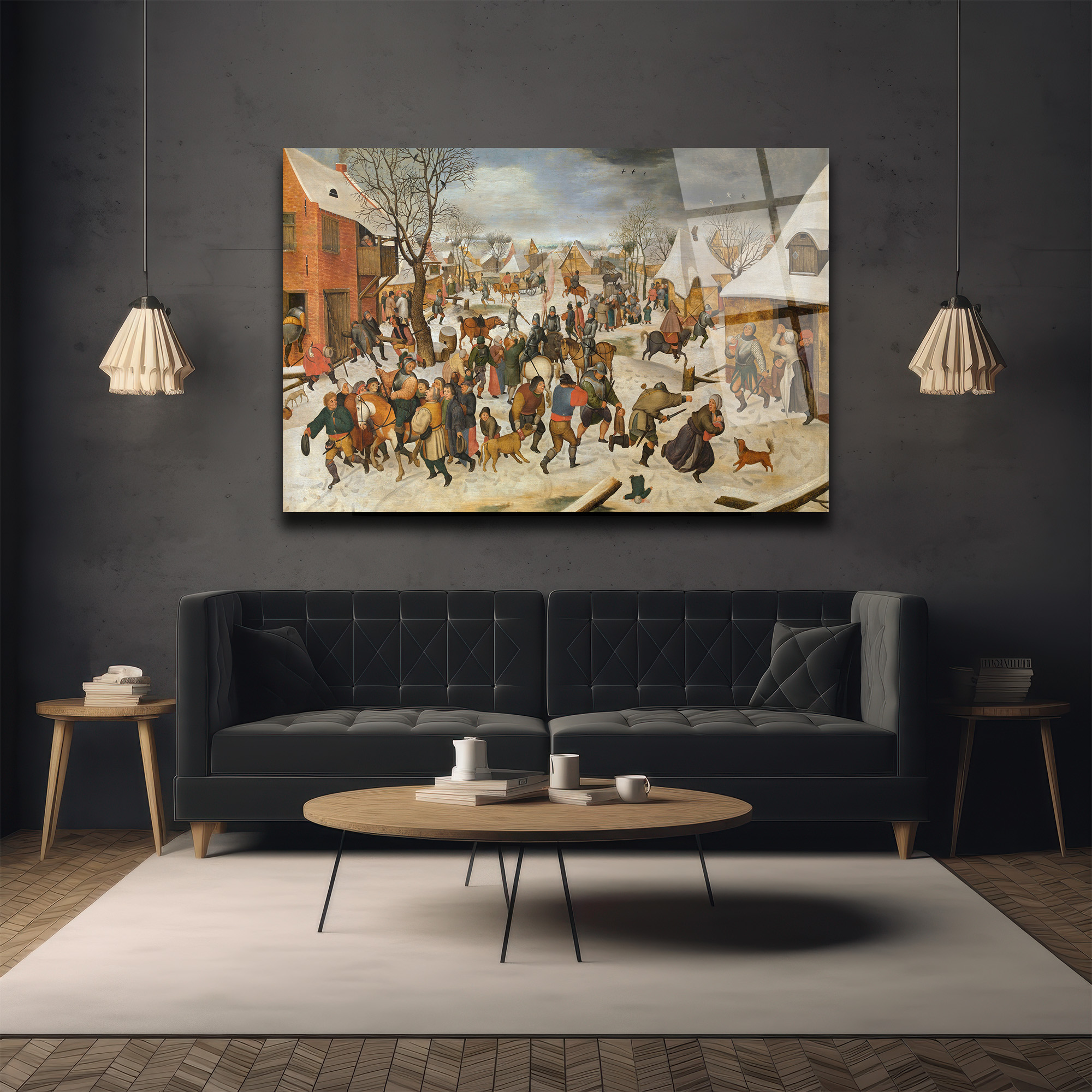 Kış Köyü Senfonisi: Bruegel Tarzı Sanatsal Cam Tablo - Glazella Kış Köyü Senfonisi: Bruegel Tarzı Sanatsal Cam Tablo - Glazella