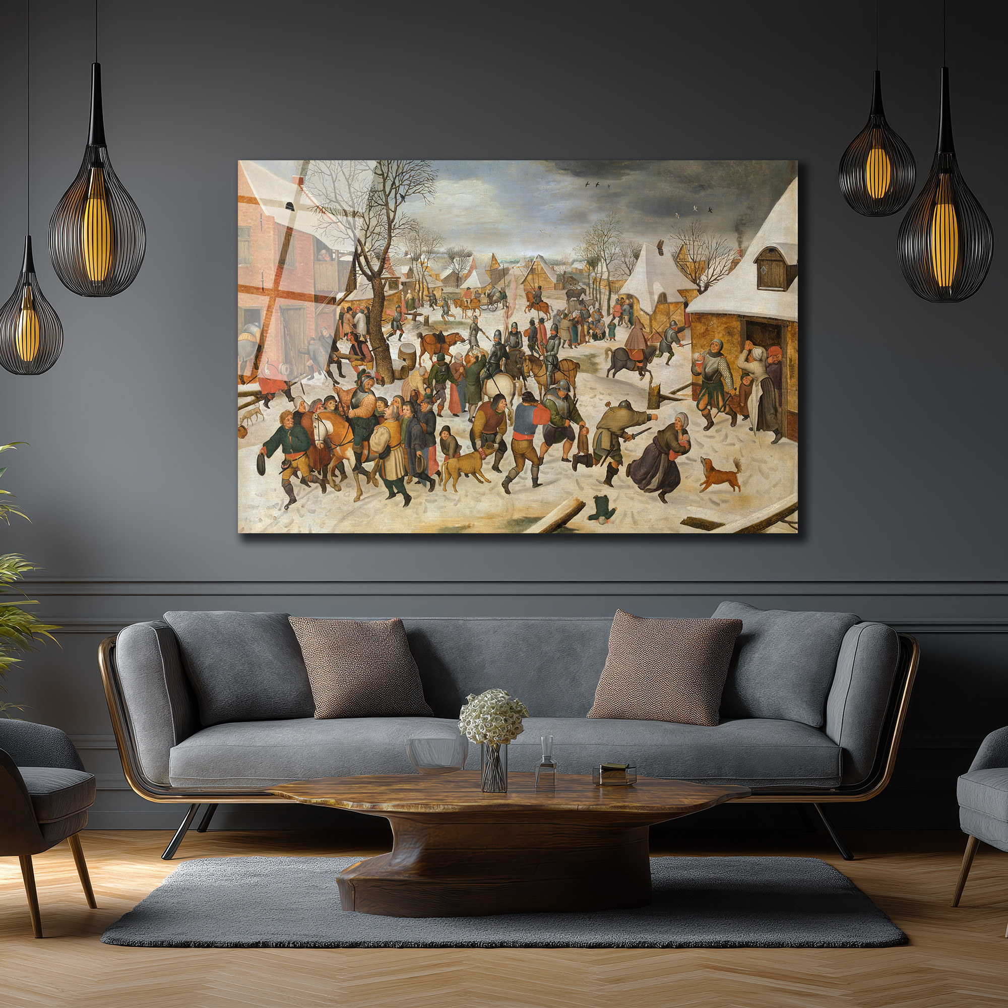 Kış Köyü Senfonisi: Bruegel Tarzı Sanatsal Cam Tablo - Glazella Kış Köyü Senfonisi: Bruegel Tarzı Sanatsal Cam Tablo - Glazella