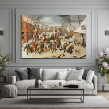 Kış Köyü Senfonisi: Bruegel Tarzı Sanatsal Cam Tablo - Glazella Kış Köyü Senfonisi: Bruegel Tarzı Sanatsal Cam Tablo - Glazella