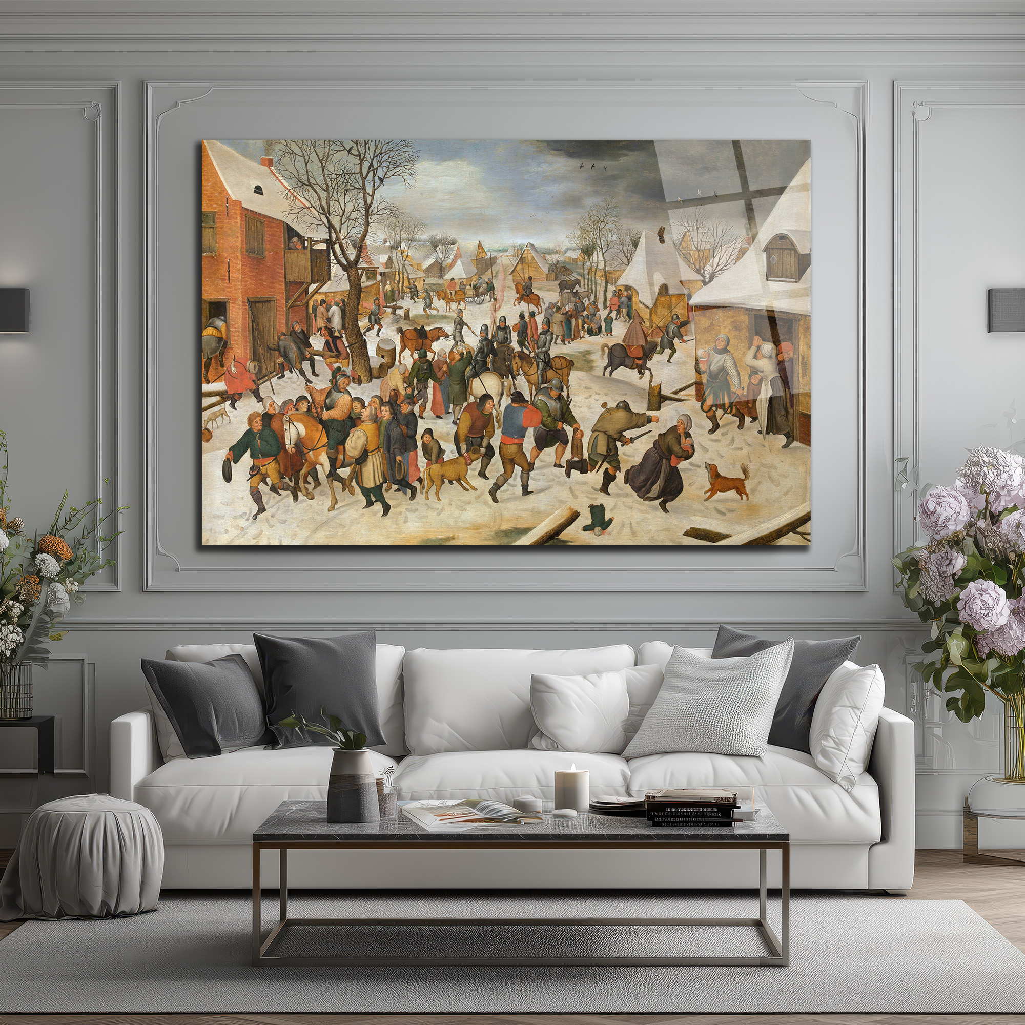 Kış Köyü Senfonisi: Bruegel Tarzı Sanatsal Cam Tablo - Glazella Kış Köyü Senfonisi: Bruegel Tarzı Sanatsal Cam Tablo - Glazella