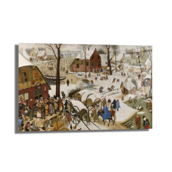 Bruegel Tarzı Kış Köyü Manzarası Temperli Cam Tablo - Glazella Bruegel Tarzı Kış Köyü Manzarası Temperli Cam Tablo - Glazella