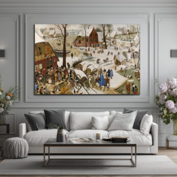 Bruegel Tarzı Kış Köyü Manzarası Temperli Cam Tablo - Glazella Bruegel Tarzı Kış Köyü Manzarası Temperli Cam Tablo - Glazella