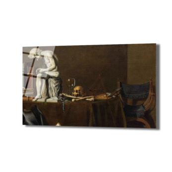 Felsefi Düşünür ve Vanitas Temalı Sanat Cam Tablo - Glazella