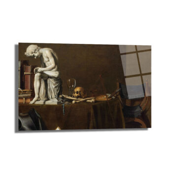 Felsefi Düşünür ve Vanitas Temalı Sanat Cam Tablo - Glazella