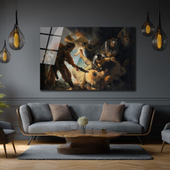 Rembrandt Tarzı Yoğun Sanat: Dramatik Tarihi An Cam Tablo - Glazella Rembrandt Tarzı Yoğun Sanat: Dramatik Tarihi An Cam Tablo - Glazella