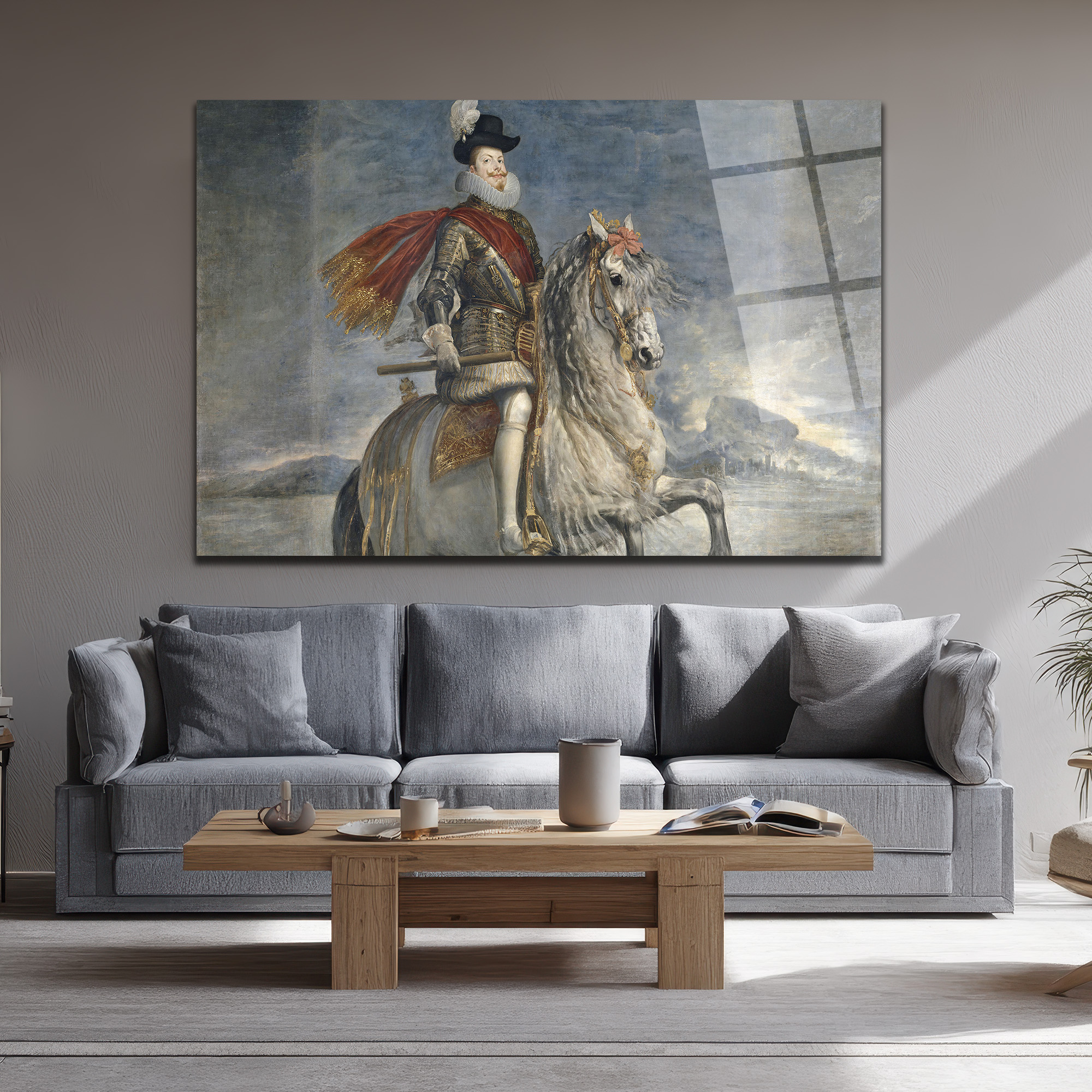 Asil Süvari Kral Portresi Cam Tablo - Tarihi Sanat Eseri - Glazella Asil Süvari Kral Portresi Cam Tablo - Tarihi Sanat Eseri - Glazella