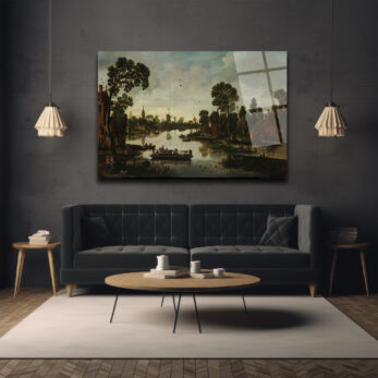 Hollanda Köyü Manzarası Klasik Cam Tablo - Glazella Hollanda Köyü Manzarası Klasik Cam Tablo - Glazella
