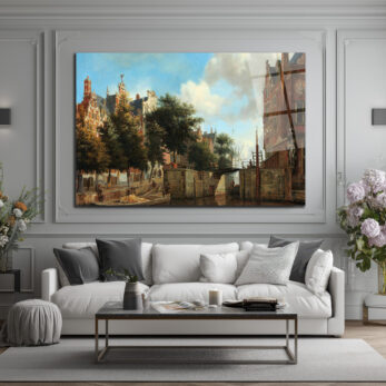 Hollanda Kanal Manzarası Klasik Sanat Cam Tablo - Glazella Hollanda Kanal Manzarası Klasik Sanat Cam Tablo - Glazella