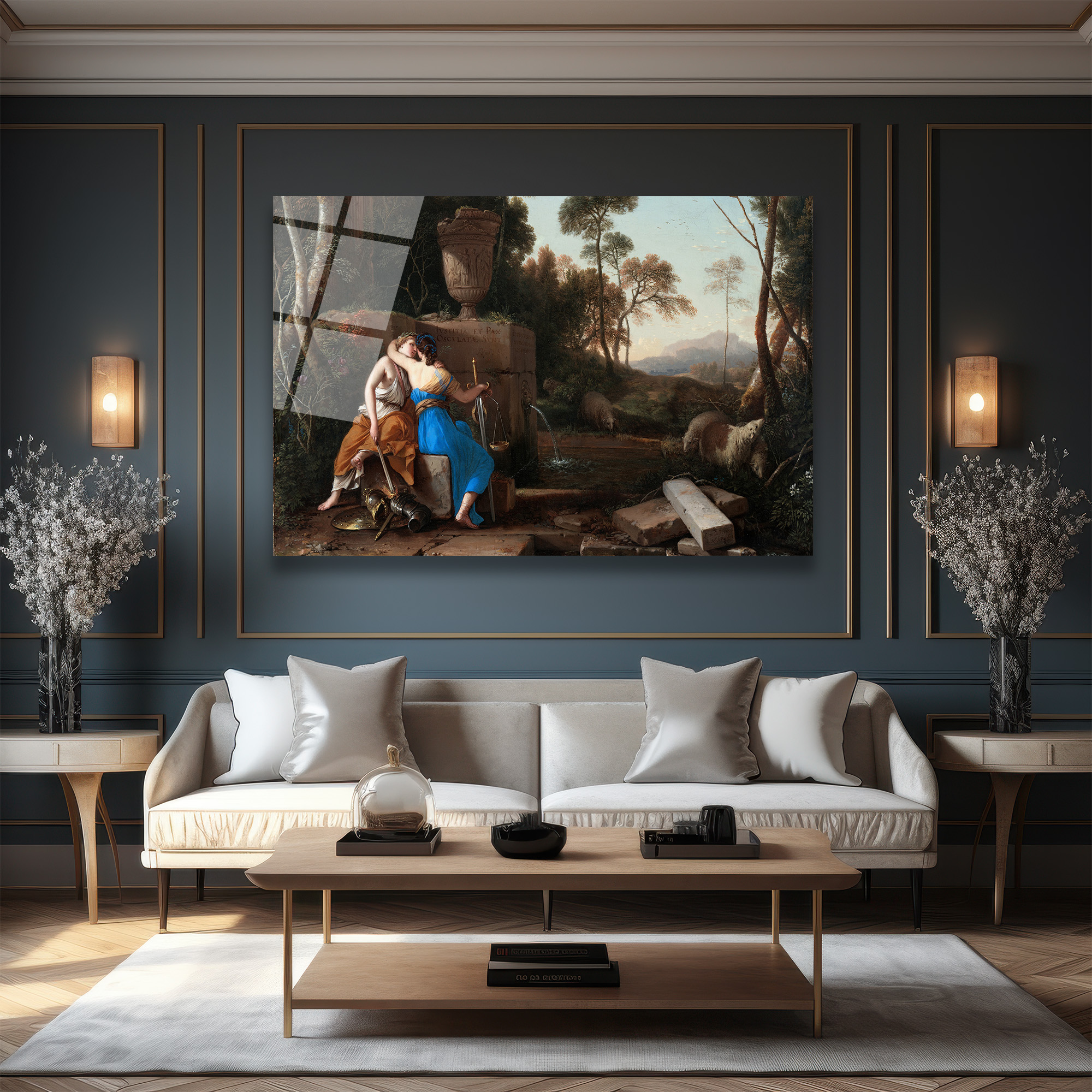 Adalet ve Barışın Kucaklaşması Klasik Sanat Cam Tablo - Glazella Adalet ve Barışın Kucaklaşması Klasik Sanat Cam Tablo - Glazella