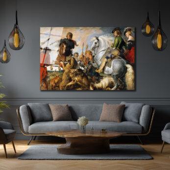 Barok Av Sahnesi: Rubens Tarzı Sanat Eseri Cam Tablo - Glazella Barok Av Sahnesi: Rubens Tarzı Sanat Eseri Cam Tablo - Glazella