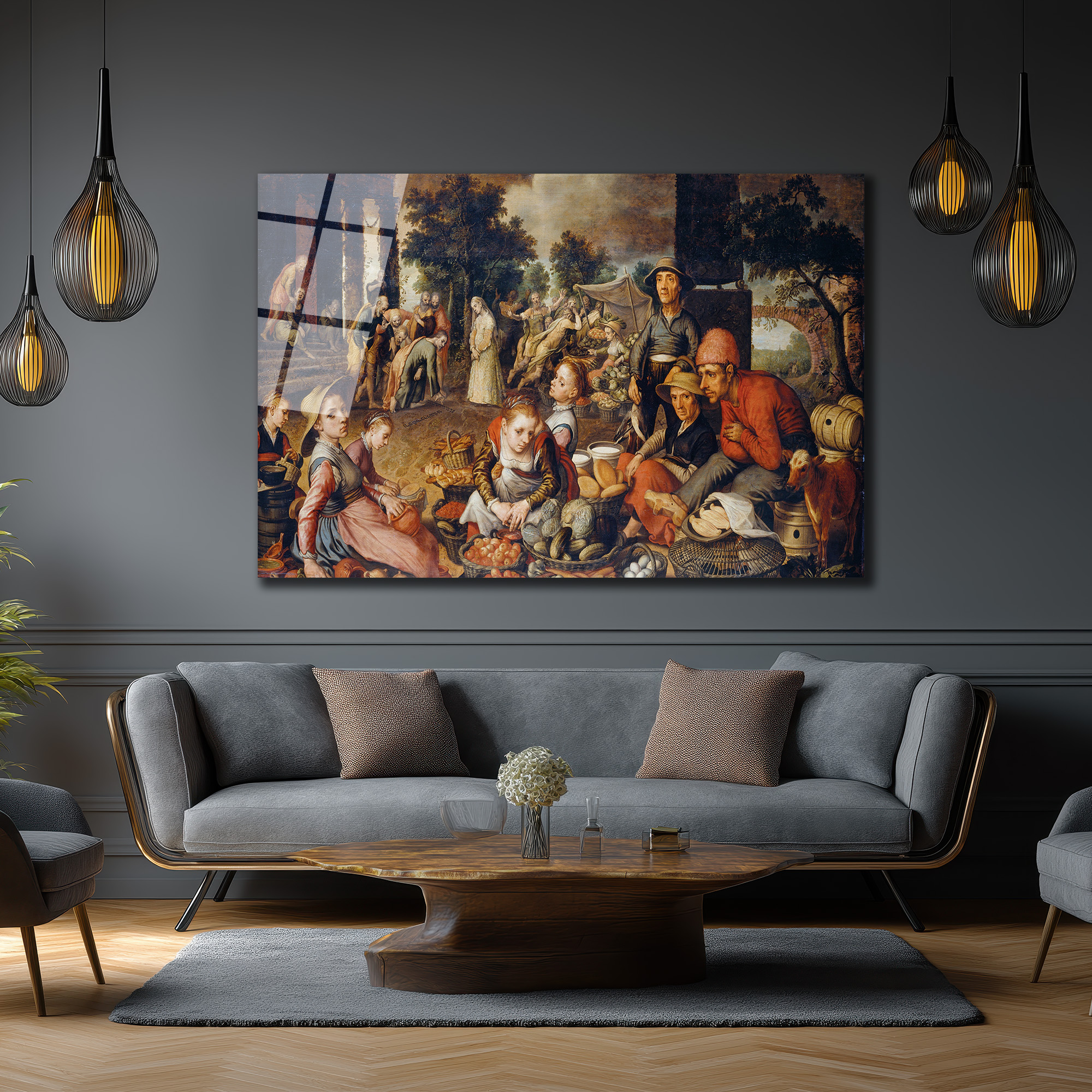 Canlı Pazar Yeri Klasik Sanat Cam Tablo - Evinize Tarihi Bir Dokunuş - Glazella Canlı Pazar Yeri Klasik Sanat Cam Tablo - Evinize Tarihi Bir Dokunuş - Glazella