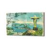Rio de Janeiro İsa Heykeli Vintage Cam Tablo - Glazella