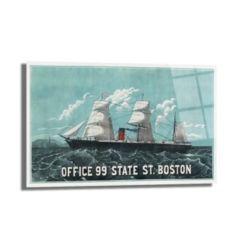 Boston Denizcilik Ruhunu Yansıtan Vintage Gemi Cam Tablo - Glazella