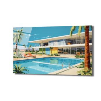 Miami Esintisi Lüks Villa Cam Tablo - Glazella
