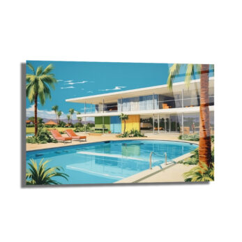 Miami Esintisi Lüks Villa Cam Tablo - Glazella Miami Esintisi Lüks Villa Cam Tablo - Glazella