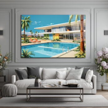 Miami Esintisi Lüks Villa Cam Tablo - Glazella Miami Esintisi Lüks Villa Cam Tablo - Glazella