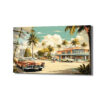 Miami Esintisi Retro Klasik Arabalar Cam Tablo - Glazella Miami Esintisi Retro Klasik Arabalar Cam Tablo - Glazella