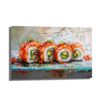 Canlı Sushi Sanatı Cam Tablo - Mutfaklar İçin Modern Duvar Dekoru - Glazella Canlı Sushi Sanatı Cam Tablo - Mutfaklar İçin Modern Duvar Dekoru - Glazella