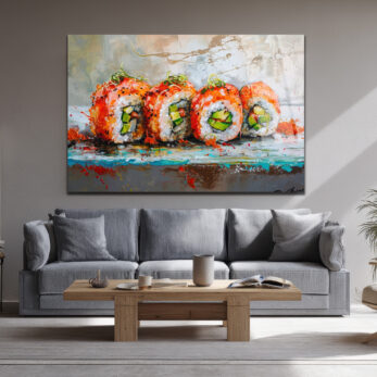 Canlı Sushi Sanatı Cam Tablo - Mutfaklar İçin Modern Duvar Dekoru - Glazella Canlı Sushi Sanatı Cam Tablo - Mutfaklar İçin Modern Duvar Dekoru - Glazella