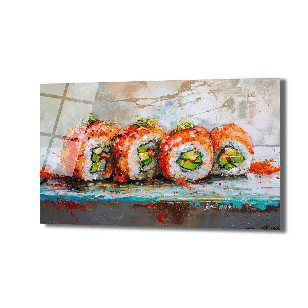 Canlı Sushi Sanatı Cam Tablo - Mutfaklar İçin Modern Duvar Dekoru - Glazella Canlı Sushi Sanatı Cam Tablo - Mutfaklar İçin Modern Duvar Dekoru - Glazella