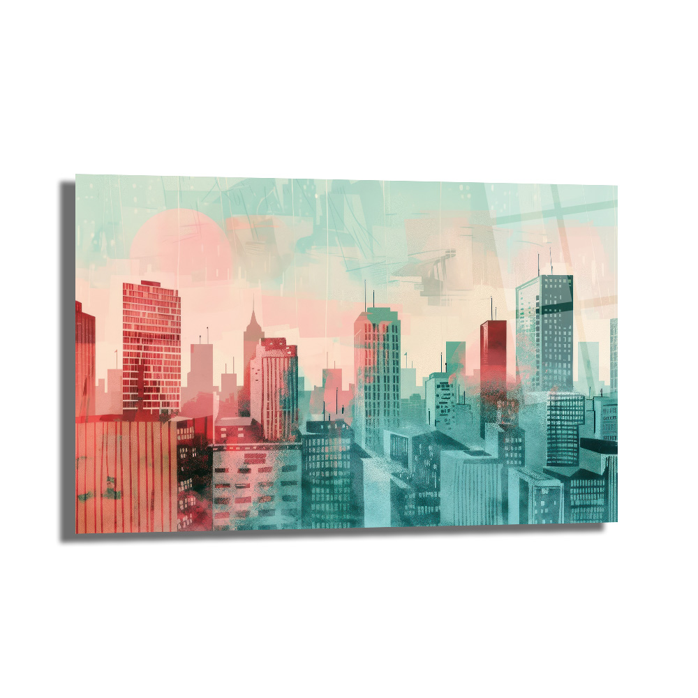 Büyüleyici Şehir Silüeti Modern Cam Tablo - Glazella Büyüleyici Şehir Silüeti Modern Cam Tablo - Glazella