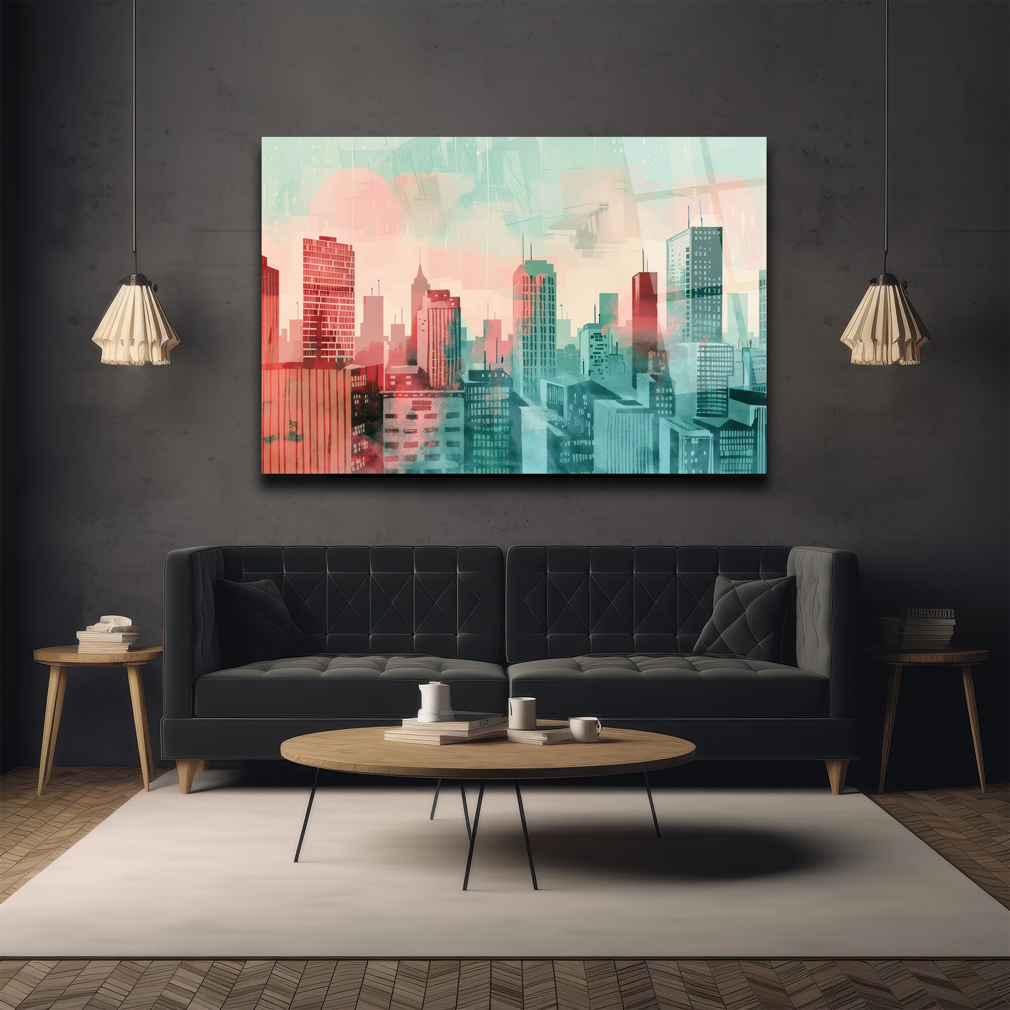 Büyüleyici Şehir Silüeti Modern Cam Tablo - Glazella Büyüleyici Şehir Silüeti Modern Cam Tablo - Glazella