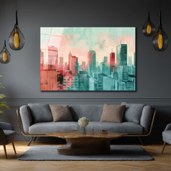 Büyüleyici Şehir Silüeti Modern Cam Tablo - Glazella Büyüleyici Şehir Silüeti Modern Cam Tablo - Glazella