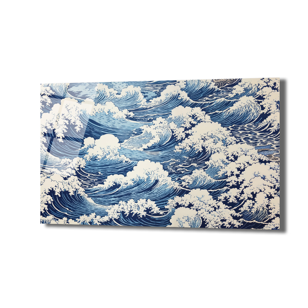 Büyük Dalga Ukiyo-e Japon Sanatı Cam Tablo - Glazella Büyük Dalga Ukiyo-e Japon Sanatı Cam Tablo - Glazella