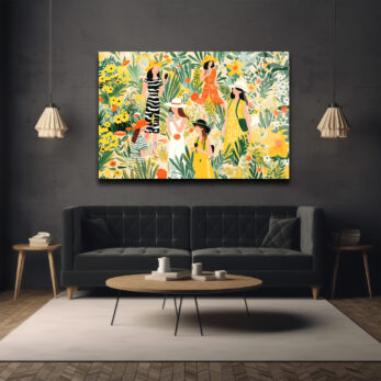 Yaz Bahçesi Neşesi Modern Sanat Cam Tablo - Glazella