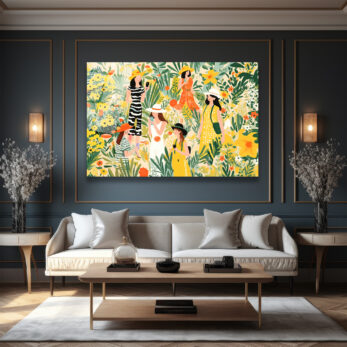 Yaz Bahçesi Neşesi Modern Sanat Cam Tablo - Glazella