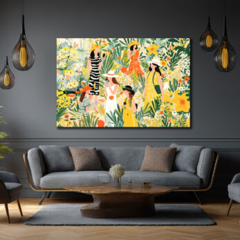 Yaz Bahçesi Neşesi Modern Sanat Cam Tablo - Glazella