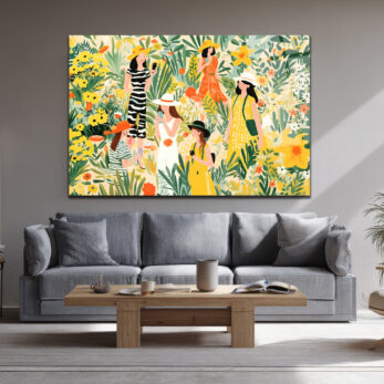 Yaz Bahçesi Neşesi Modern Sanat Cam Tablo - Glazella