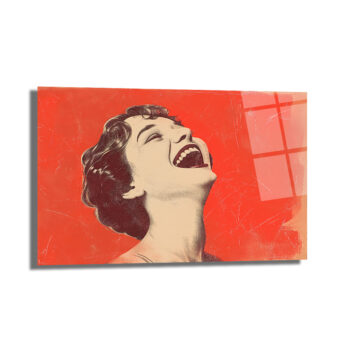 Hayata Gülümse Pop Art Cam Tablo - Modern Duvar Dekoru - Glazella