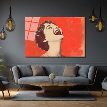 Hayata Gülümse Pop Art Cam Tablo - Modern Duvar Dekoru - Glazella