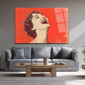 Hayata Gülümse Pop Art Cam Tablo - Modern Duvar Dekoru - Glazella