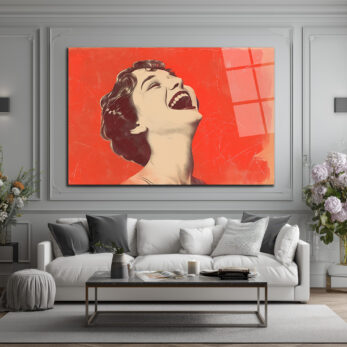 Hayata Gülümse Pop Art Cam Tablo - Modern Duvar Dekoru - Glazella