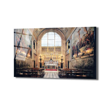 Ruhani Atmosfer: Tarihi Katedral İç Mekan Cam Tablo - Glazella