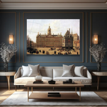 Amsterdam Dam Meydanı Tarihi Cam Tablo - Glazella Amsterdam Dam Meydanı Tarihi Cam Tablo - Glazella
