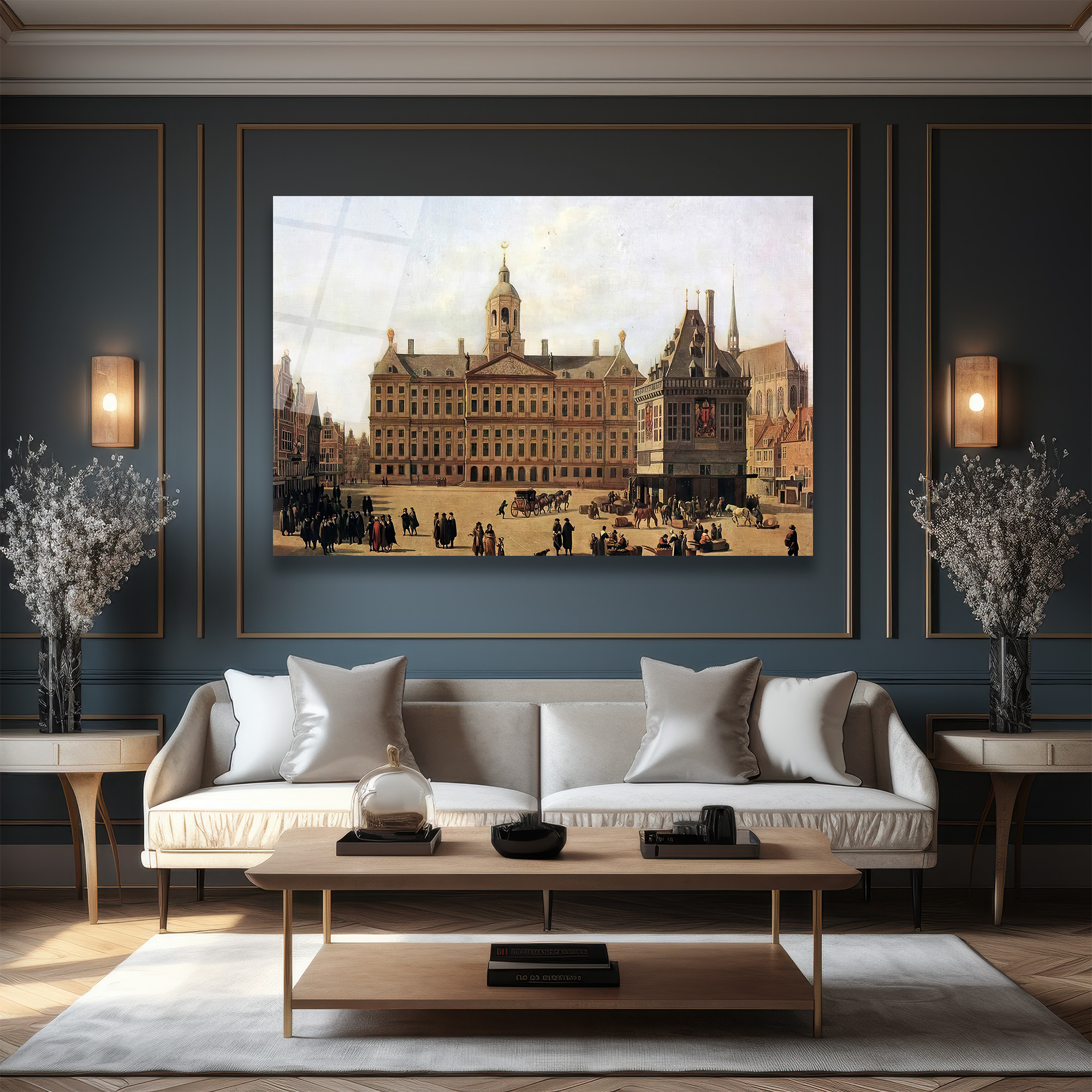 Amsterdam Dam Meydanı Tarihi Cam Tablo - Glazella Amsterdam Dam Meydanı Tarihi Cam Tablo - Glazella