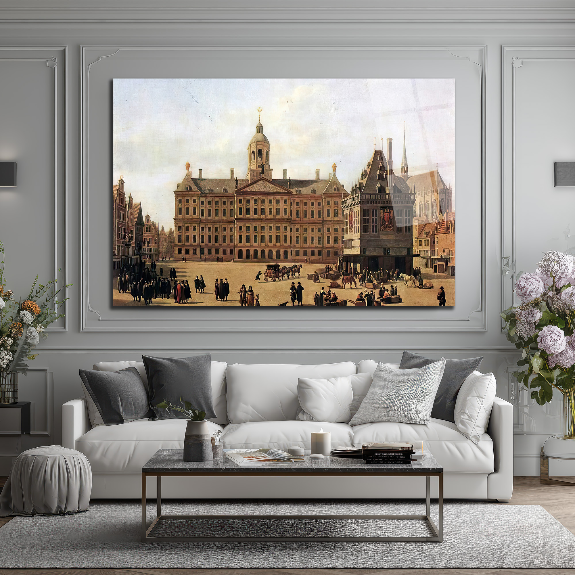 Amsterdam Dam Meydanı Tarihi Cam Tablo - Glazella Amsterdam Dam Meydanı Tarihi Cam Tablo - Glazella