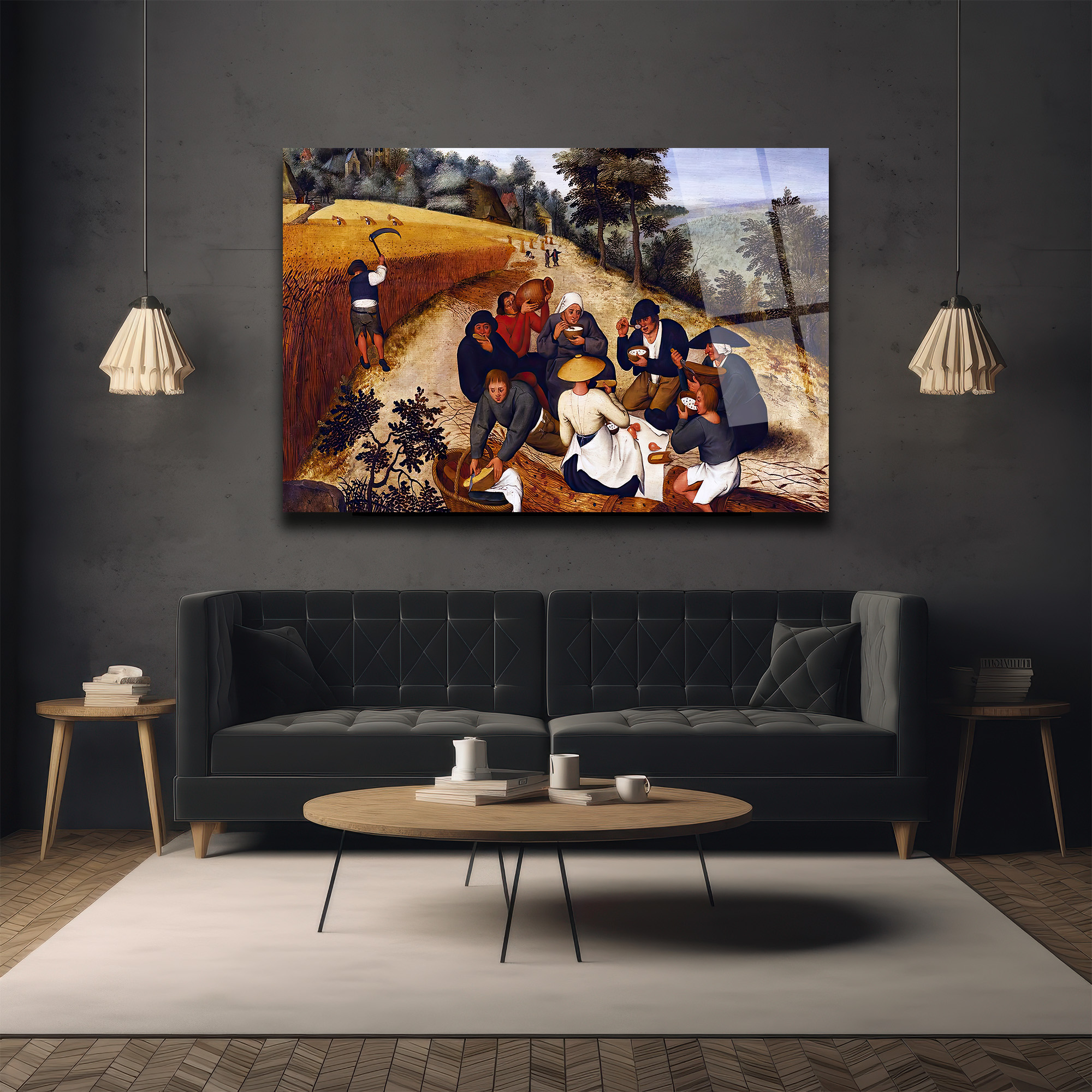 Bruegel'in Hasatçılar Manzarası Temperli Cam Tablo - Glazella Bruegel'in Hasatçılar Manzarası Temperli Cam Tablo - Glazella