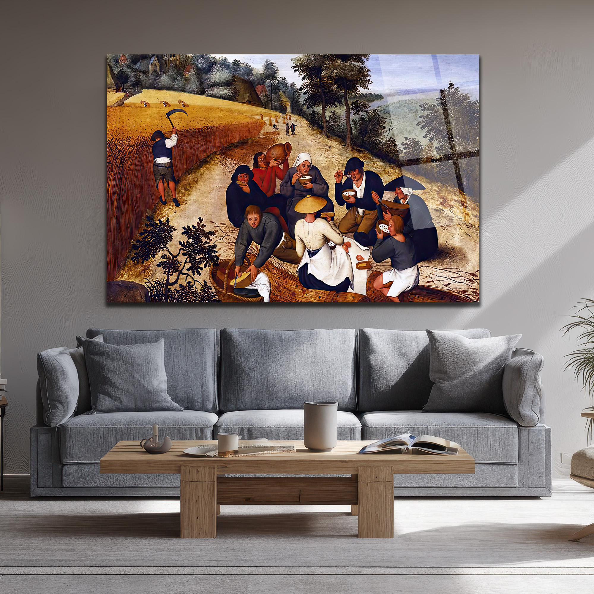 Bruegel'in Hasatçılar Manzarası Temperli Cam Tablo - Glazella Bruegel'in Hasatçılar Manzarası Temperli Cam Tablo - Glazella