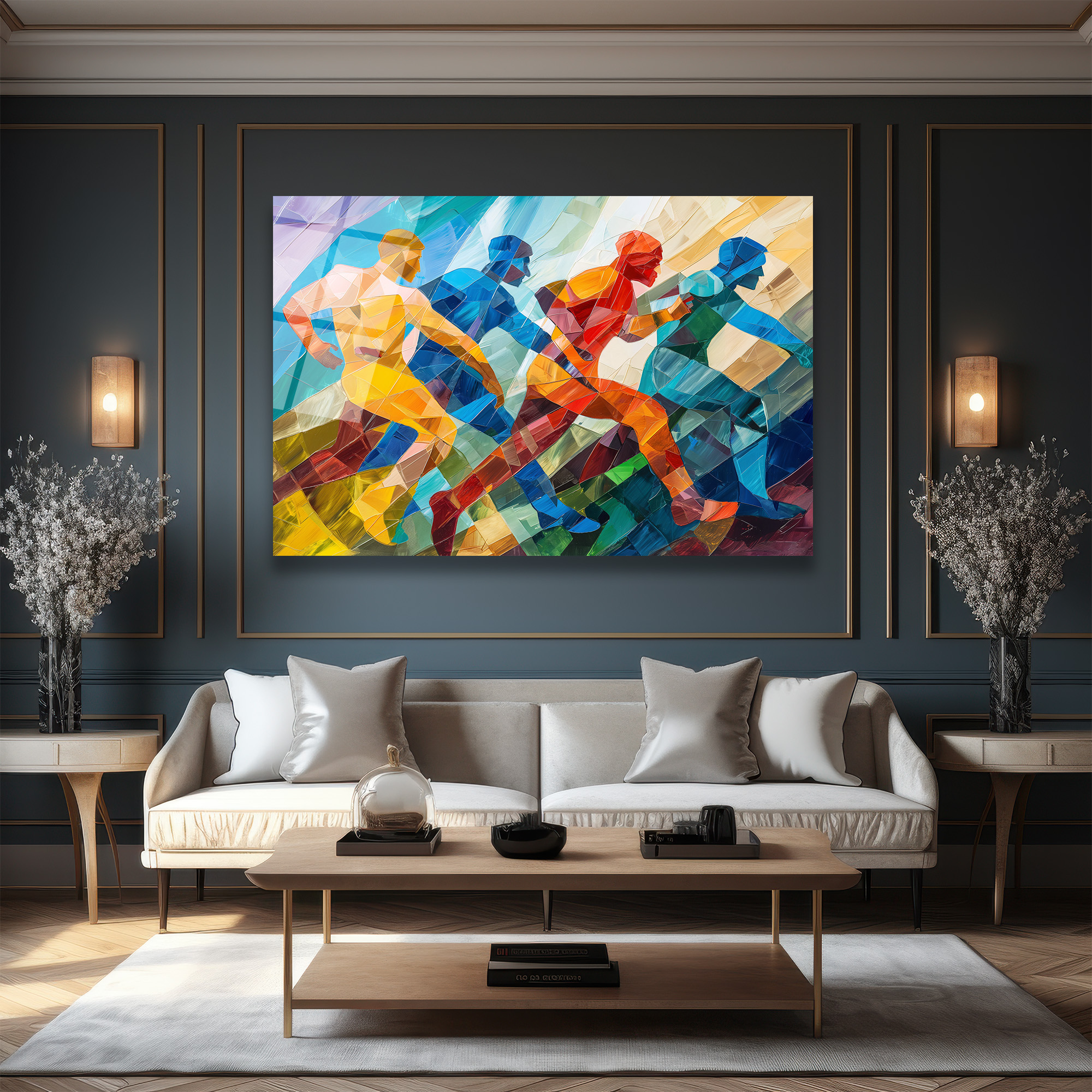 Dinamik Koşucular Modern Sanat Cam Tablo - Enerji ve Hız - Glazella Dinamik Koşucular Modern Sanat Cam Tablo - Enerji ve Hız - Glazella