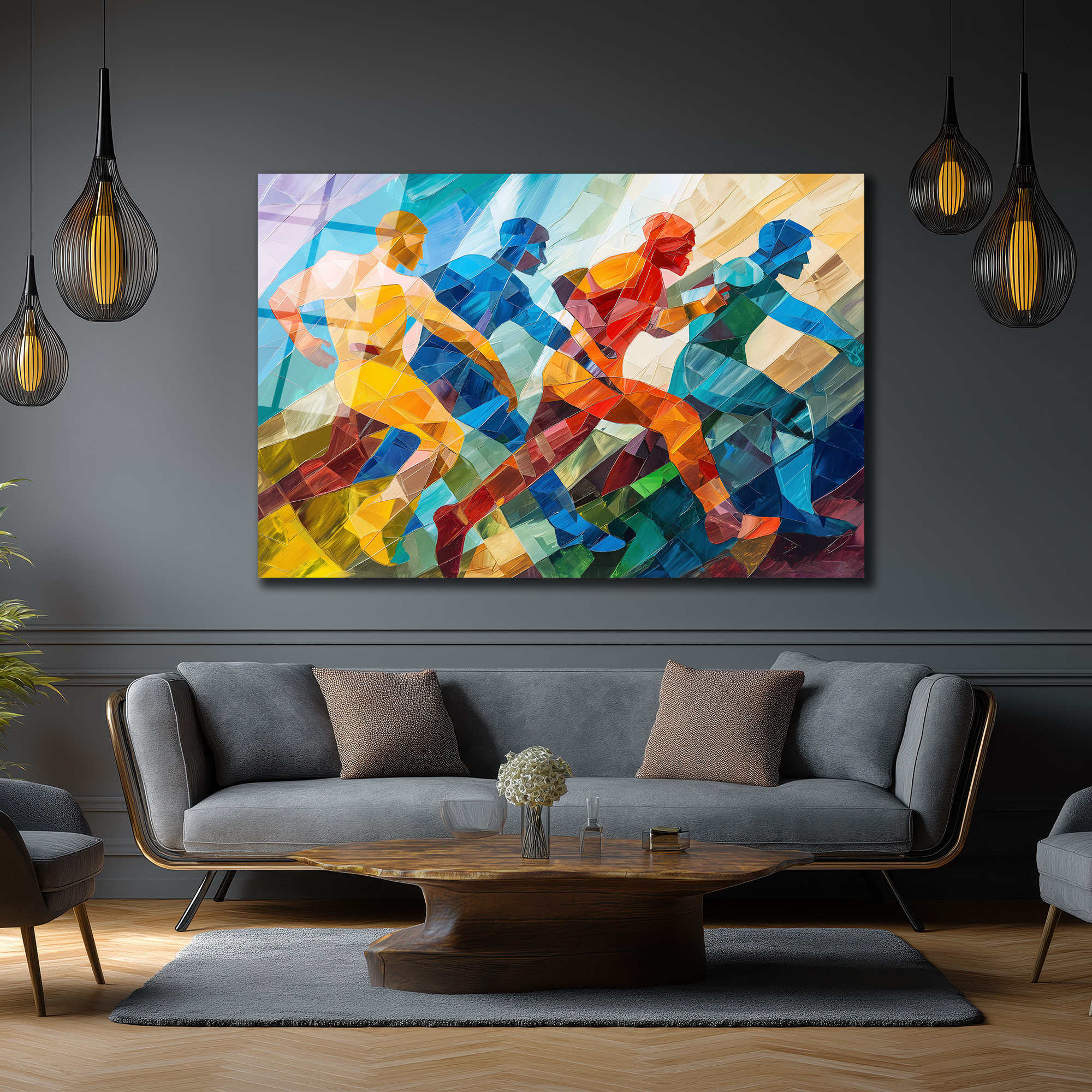 Dinamik Koşucular Modern Sanat Cam Tablo - Enerji ve Hız - Glazella Dinamik Koşucular Modern Sanat Cam Tablo - Enerji ve Hız - Glazella